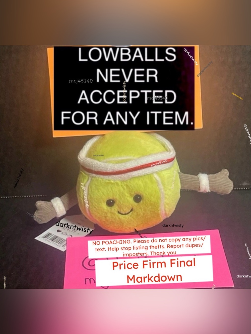 BNWT ORIGINAL 2023 JELLYCAT AMUSEABLE TENNIS BALL PLUSH PRICE FIRM NO OFFERS PLS